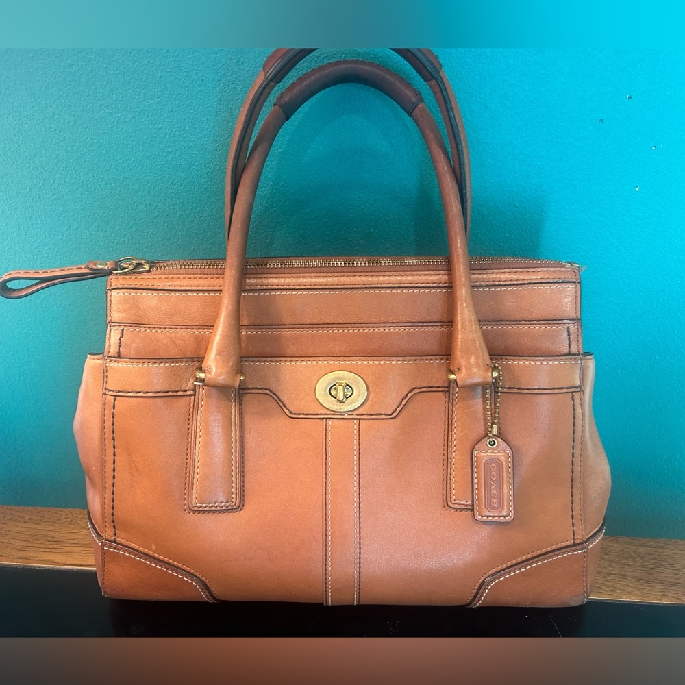 Coach Hampton Brown Leather Satchel, Very VTG